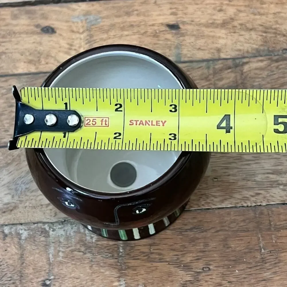 Opalhouse Stoneware Face Planter Vase Brown Striped 4